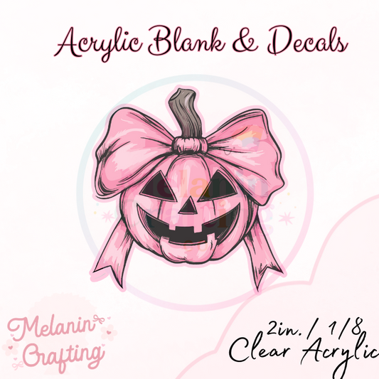 Scary Pink Pumpkin Acrylic Blank & Decal Set