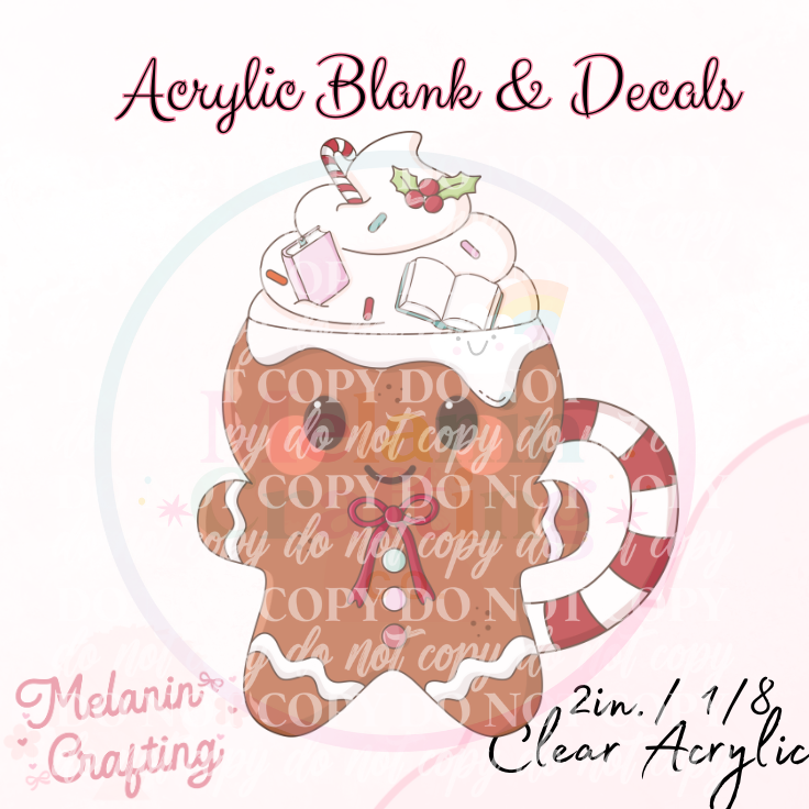 Gingerbread Man Coco Acrylic Blank & Decal Set