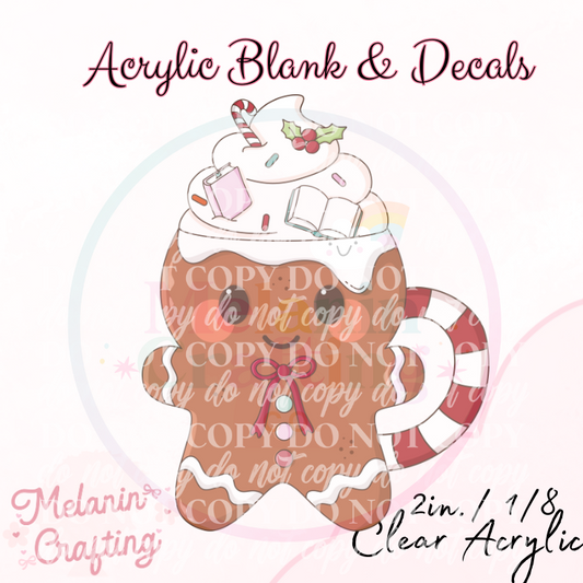 Gingerbread Man Coco Acrylic Blank & Decal Set