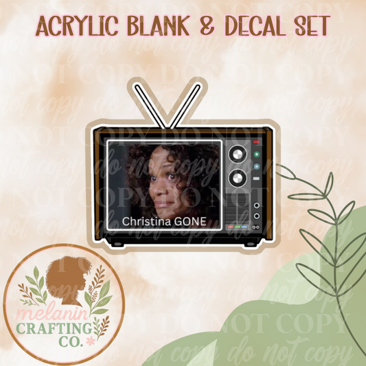 Christina Gone Acrylic Blank & Decal Set
