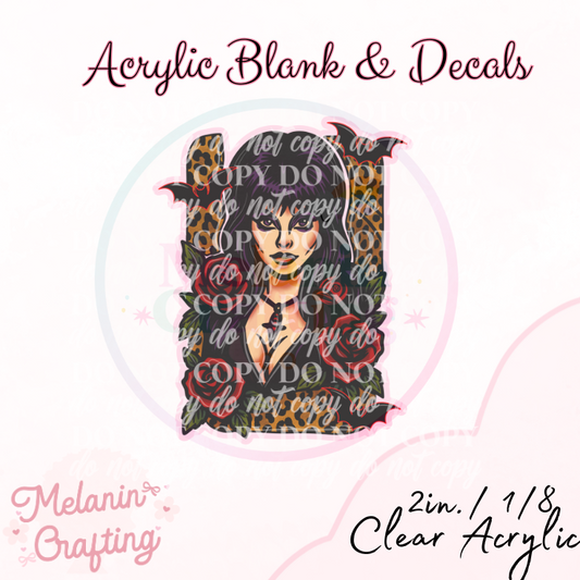 Elvira flower Acrylic Blank & Decal Set