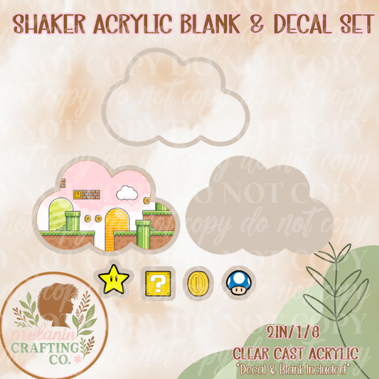 Mario Theme Acrylic Blank & Shaker Set