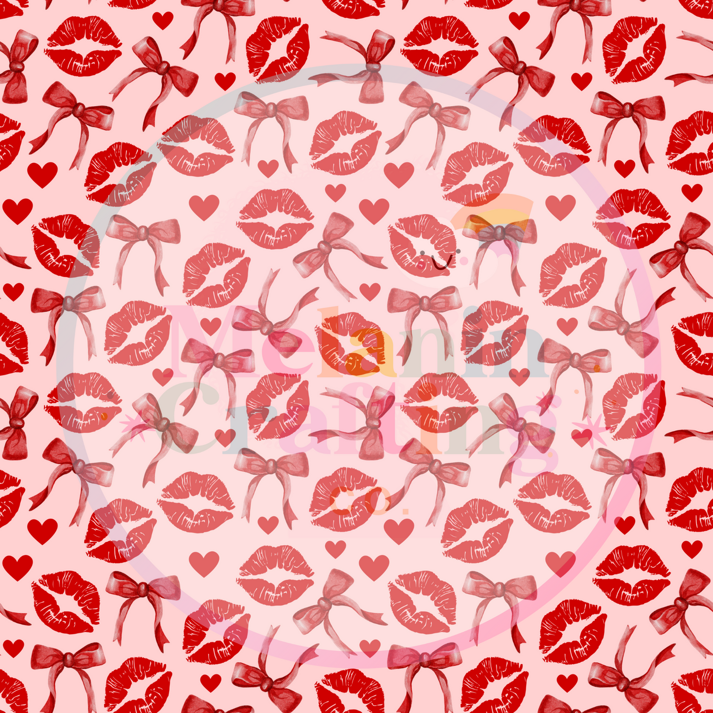 Red Lips & Bows 6x6 Adhesive Vinyl