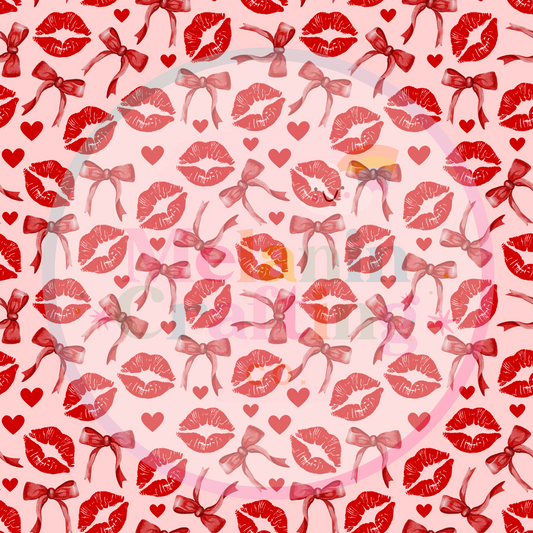 Red Lips & Bows 6x6 Adhesive Vinyl
