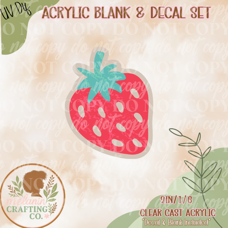 Strawberry UV DTF Acrylic Blank Set