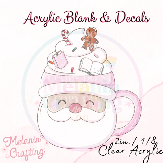 Santa Mug Acrylic Blank & Decal Set