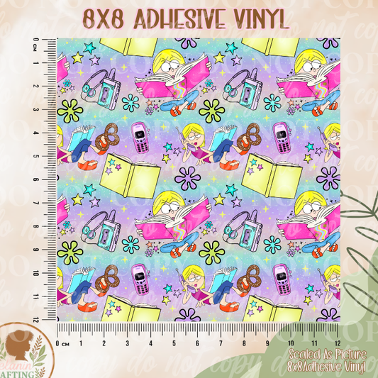Booked & Busy 8x8 Adhesive Vinyl