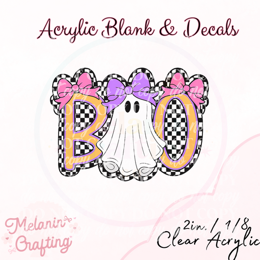 Boo Ghost Purple Acrylic Blank & Decal Set