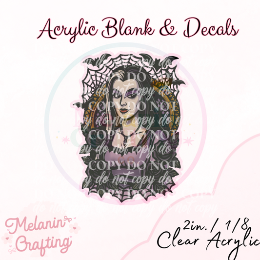 Lily Munster flower Acrylic Blank & Decal Set