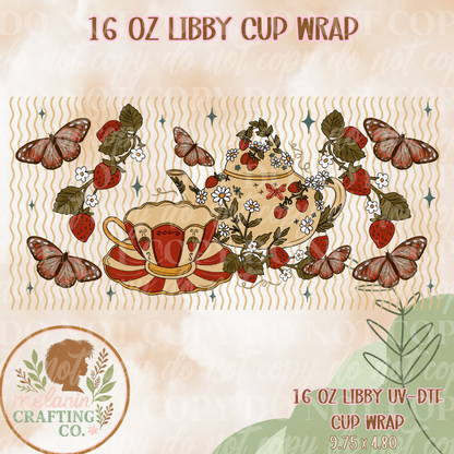 Strawberry Tea Party Cup Wrap