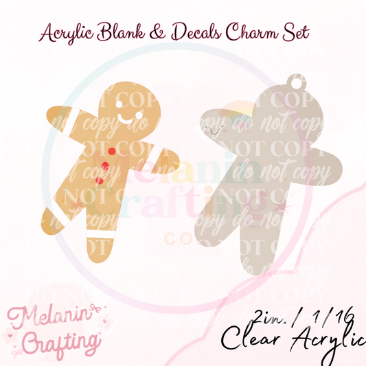 Gingerbread Man Charm & Decal Set