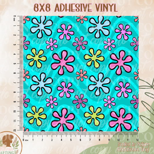 Groovy Flowers 8x8 Adhesive Vinyl