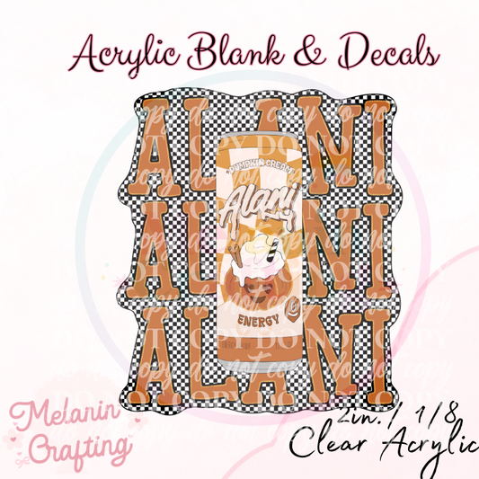 Alani Repetitive Acrylic Blank & Decal Set