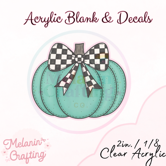 Turquoise Pumpkin Acrylic Blank & Decal Set