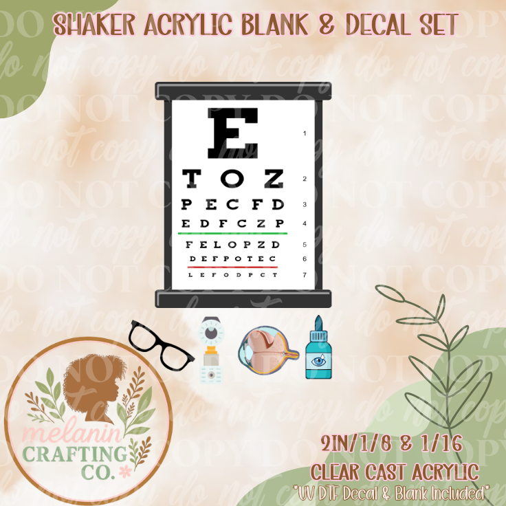 Eye Chart Acrylic Blank & Shaker Set