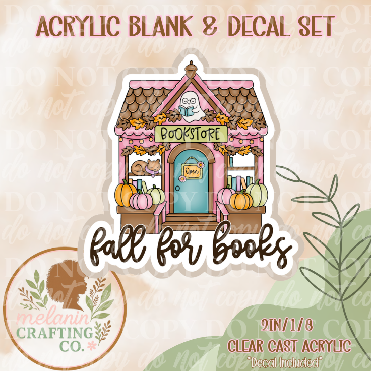 Fall For Books Acrylic Blank & Decal Set