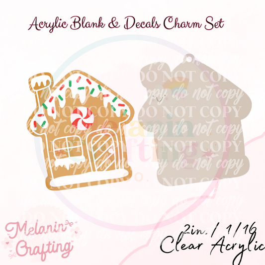 Gingerbread House Charm & Decal Set