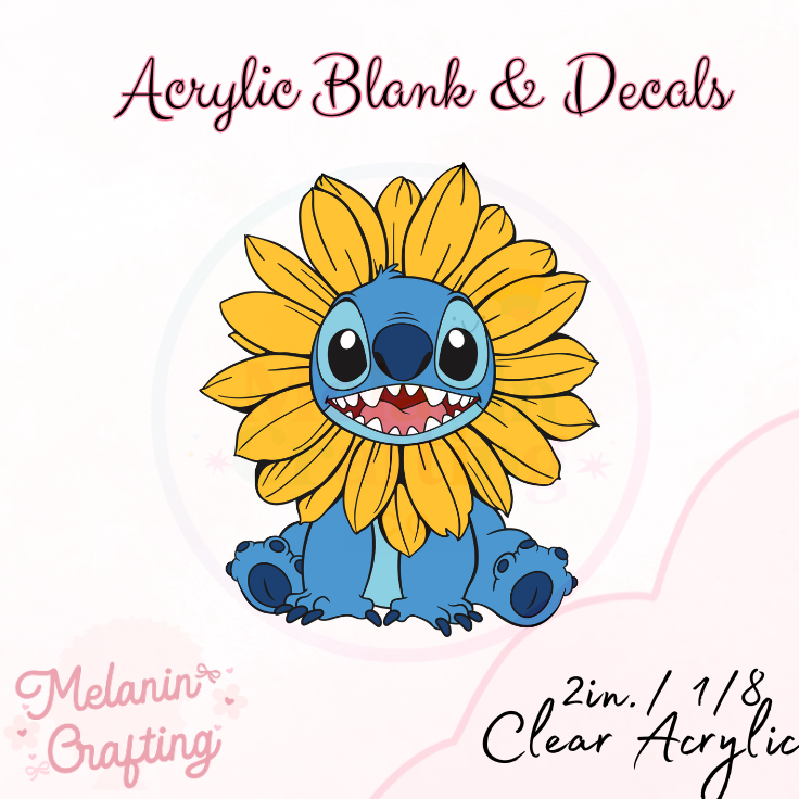 Sunflower Alien Acrylic Blank & Decal Set