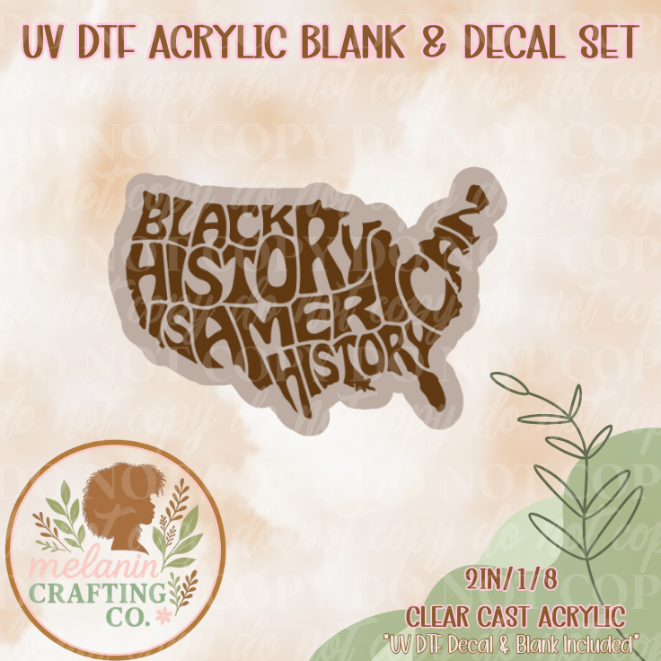 Black History Map UV DTF Acrylic Blank & Decal Set