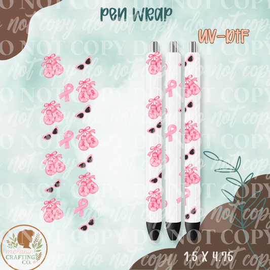 Breast Cancer Warrior UV DTF Pen Wrap