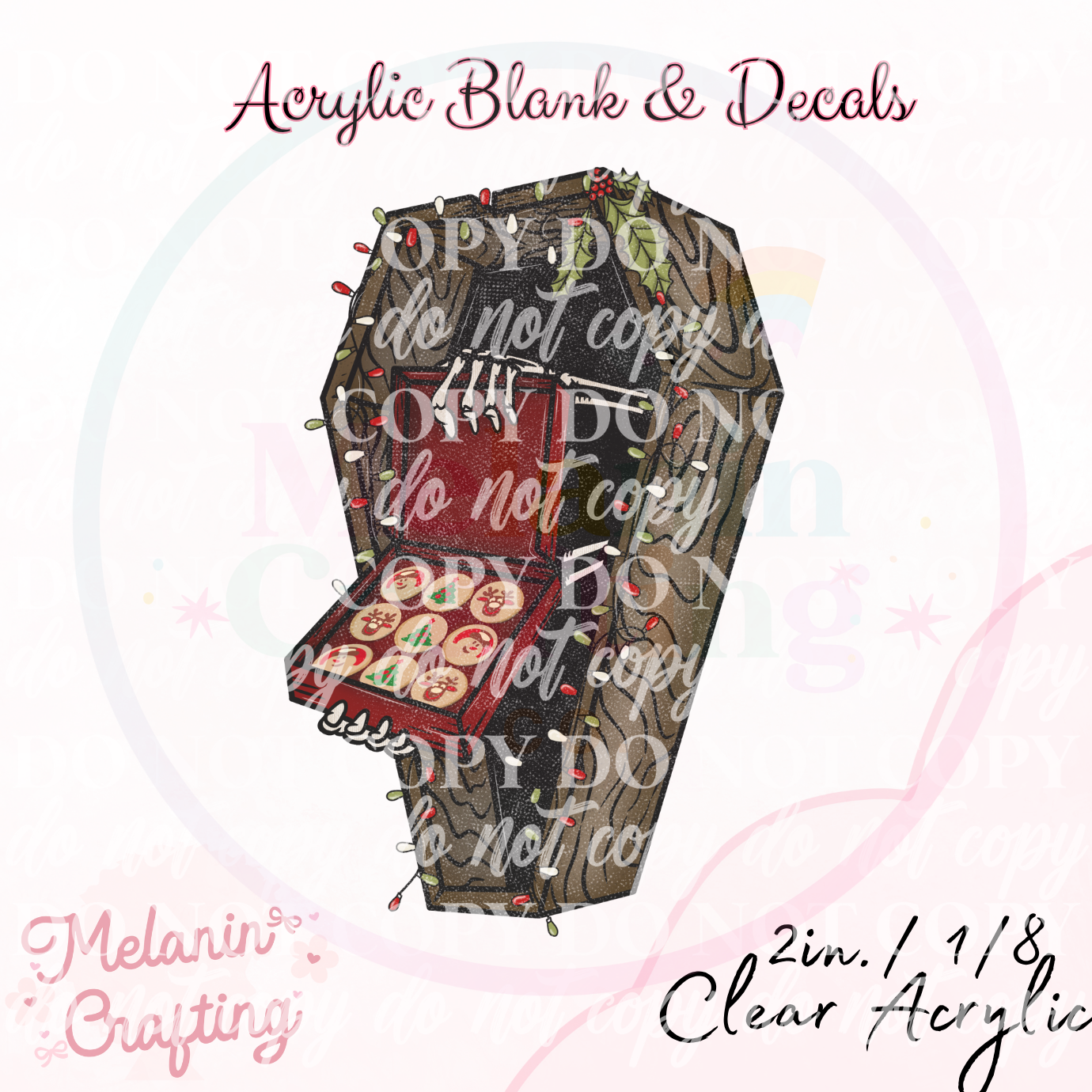 Festive Coffin Acrylic Blank & Decal Set