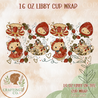 HK Strawberry Tea Party Cup Wrap