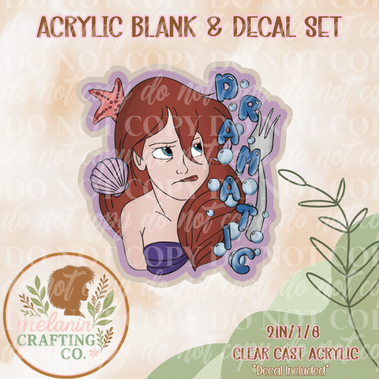 Dramatic Mermaid Acrylic Blank & Decal Set