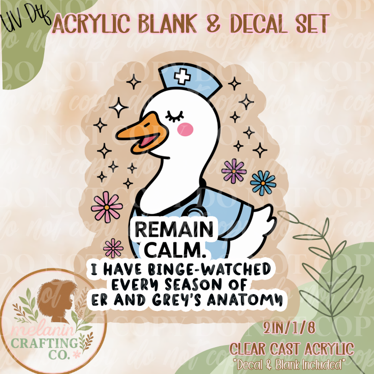 Remain Calm UV DTF Acrylic Blank Set