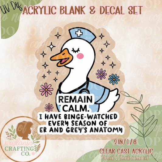 Remain Calm UV DTF Acrylic Blank Set