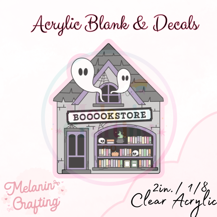 Spooky Bookstore Acrylic Blank & Decal Set