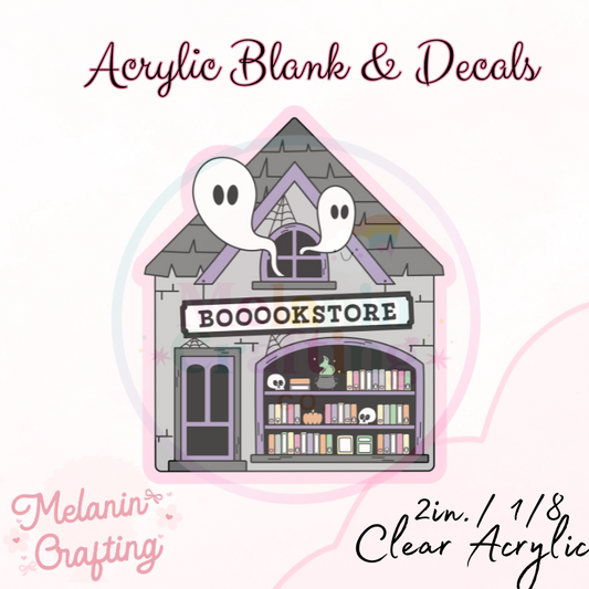 Spooky Bookstore Acrylic Blank & Decal Set