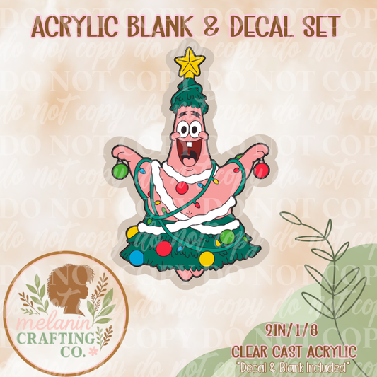Patrick Christmas Acrylic Blank & Decal Set