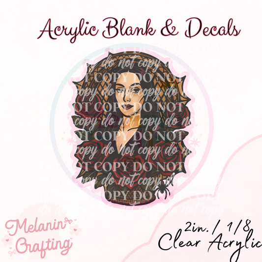 Morticia flower Acrylic Blank & Decal Set
