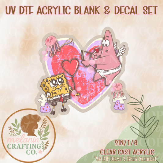 Valentine Bffs UV Dtf Acrylic Blank & Decal Set