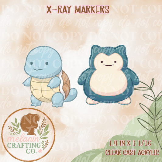 Squirtlel & Snorlax X-Ray Markers (Decal Included)
