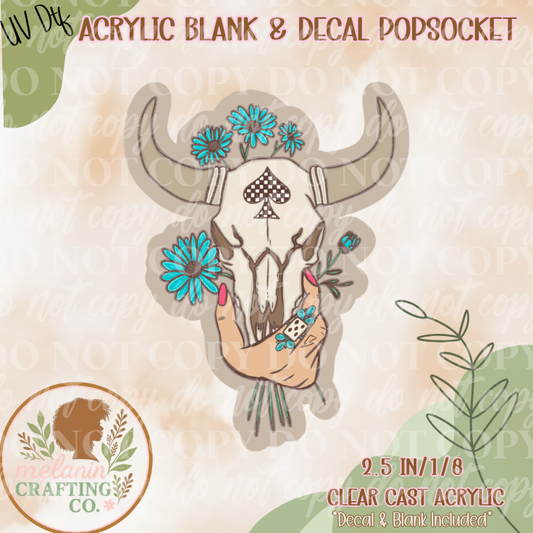 Daisy Bull Skull UV DTF Acrylic Blank Set