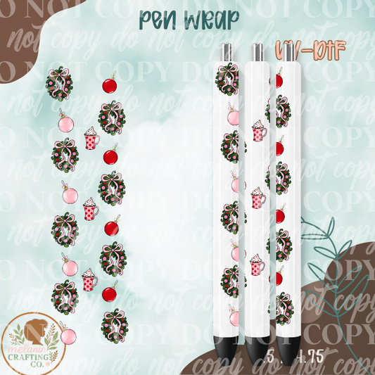 Jolly Wreath  UV DTF Pen Wrap