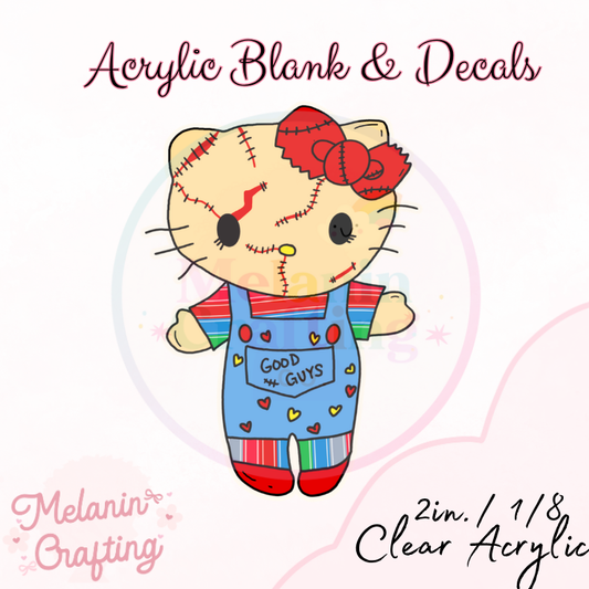 Good Guy Kitty Acrylic Blank & Decal Set