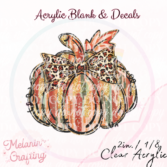 Brushstroke Pumpkin Acrylic Blank & Decal Set