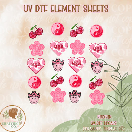 Let's Go Girls! 4x4 UV Dtf Element Sheet