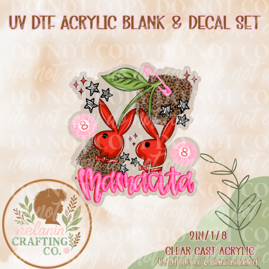 Mamacita PB UV DTF Acrylic Blank & Decal Set