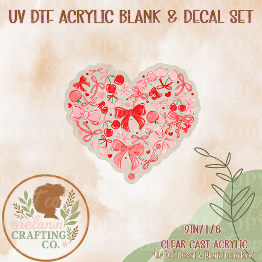 Coquette Love Bows UV DTF Acrylic Blank & Decal Set