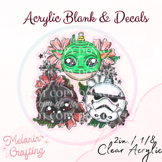 Space Friends Ornament Acrylic Blank & Decal Set