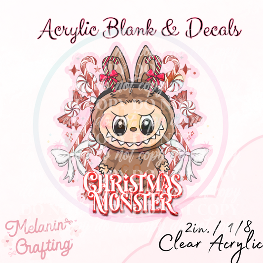 Christmas Monster Acrylic Blank & Decal Set