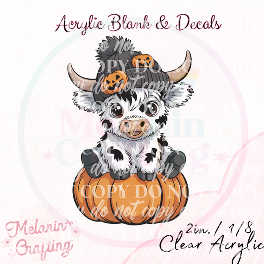 Cutie Cow Pumpkin Acrylic Blank & Decal Set