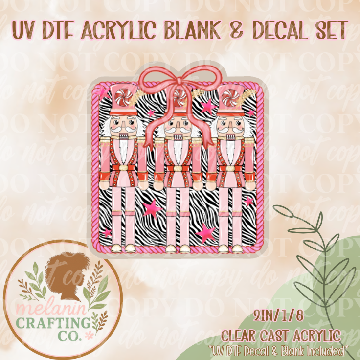 Nutcracker Zebra UV DTF Acrylic Blank & Decal Set