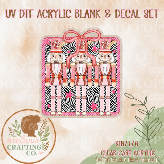Nutcracker Zebra UV DTF Acrylic Blank & Decal Set