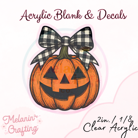Retro Pumpkin Acrylic Blank & Decal Set