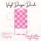 Pink Checkered Vertical Vinyl Decal