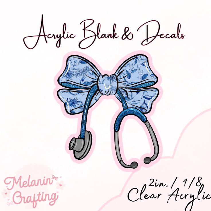 Chisorie Bow Acrylic Blank & Decal Set